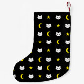 Petite Chaussette De Noël Lune De Chat Et Étoiles De Noël (Dos)