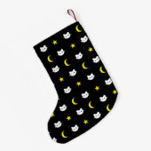 Petite Chaussette De Noël Lune De Chat Et Étoiles De Noël (Dos (Accrochage))