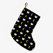 Petite Chaussette De Noël Lune De Chat Et Étoiles De Noël (Devant (Accrochage))