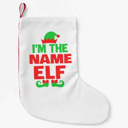 Petite Chaussette De Noël Lutin de Noël personnalisé (Devant)