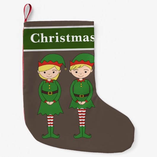 Petite Chaussette De Noël Lutins de Noël (Devant)