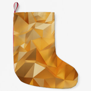 Petite Chaussette De Noël Luxe design moderne or polygone arrière - plan 3d 