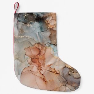 Petite Chaussette De Noël Luxe naturel peinture abstraite d'art fluide en al