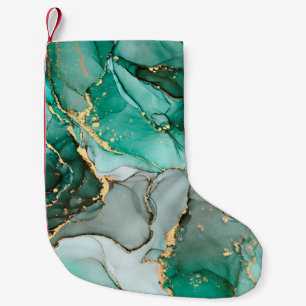 Petite Chaussette De Noël Luxe naturel peinture abstraite d'art fluide en al