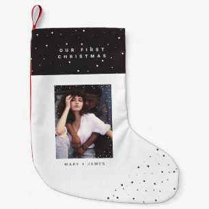 Petite Chaussette De Noël Machine à écrire minimaliste   Joyeux et mariés Pe