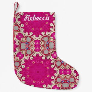 Petite Chaussette De Noël magenta fuchsia tribale hippie gypsy bohème