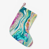 Petite Chaussette De Noël Magic Marbling : Metallic Paint Design. (Devant (Accrochage))