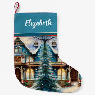 Petite Chaussette De Noël Maison de Noël Maison de rêve pour les fêtes