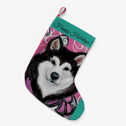 Petite Chaussette De Noël Malamute d'Alaska (Devant (Accrochage))