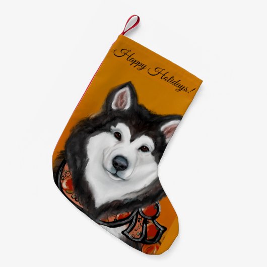 Petite Chaussette De Noël Malamute d'Alaska (Devant (Accrochage))