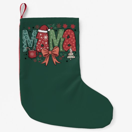 Petite Chaussette De Noël Mama Claus Joyeux cadeau de Noël pour maman (Devant)