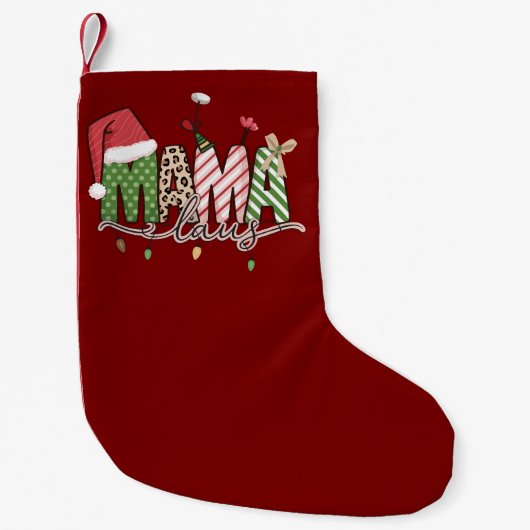 Petite Chaussette De Noël Mama Claus Noël Funny Noël Maman (Devant)