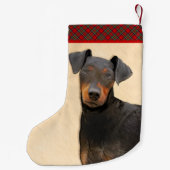 Petite Chaussette De Noël Manchester Terrier Peinture Art animal original (Dos)