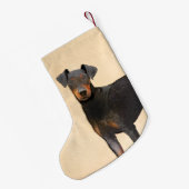 Petite Chaussette De Noël Manchester Terrier Peinture Art animal original (Dos (Accrochage))