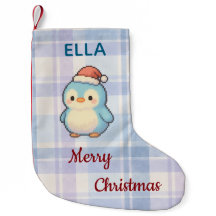 Manchot de Noël Pixel Art Mignon Pastel