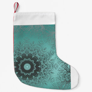 Petite Chaussette De Noël Mandala kaleidoscope en mosaïque vert motif o