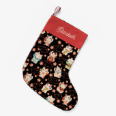 Petite Chaussette De Noël Maneki Neko Lucky Cats Personalized (Devant (Accrochage))