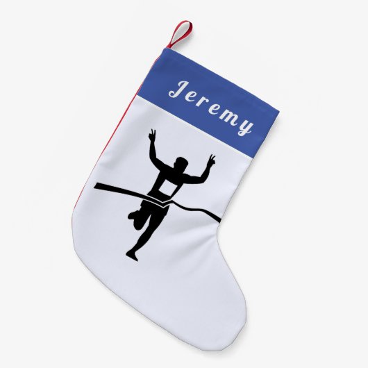 Petite Chaussette De Noël Marathon Runtrack Field Cross Country Son nom (Devant (Accrochage))