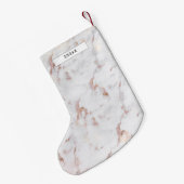 Petite Chaussette De Noël Marbre blanc et rose élégant (Dos (Accrochage))