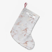 Petite Chaussette De Noël Marbre blanc et rose élégant (Devant (Accrochage))