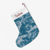 Petite Chaussette De Noël Marbre turquoise (Dos (Accrochage))