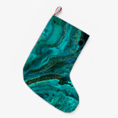 Petite Chaussette De Noël Marbre vert & Or : Texture luxueuse (Devant (Accrochage))