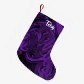 Petite Chaussette De Noël Marbre violet et noir poli (Devant (Accrochage))