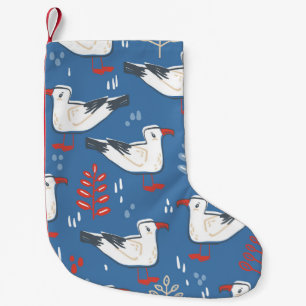 Petite Chaussette De Noël Marche à goélands : motif vintage sans soudure.