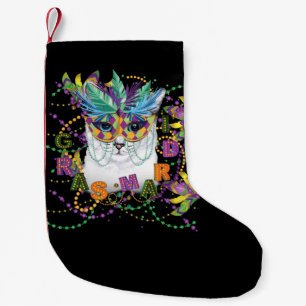Petite Chaussette De Noël Mardi Gras Chat, Funny Mardi Gras