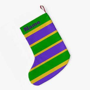 Petite Chaussette De Noël Mardi Gras Stripes