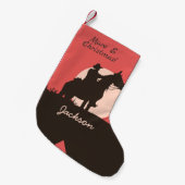 Petite Chaussette De Noël Mare E Christmas Cowboy Silhouette Boot (Devant (Accrochage))