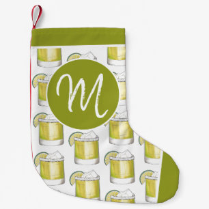 Petite Chaussette De Noël Margarita Boisson Mixte Cocktail Bartender Monogra