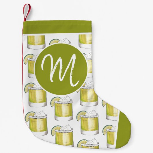 Petite Chaussette De Noël Margarita Boisson Mixte Cocktail Bartender Monogra (Devant)