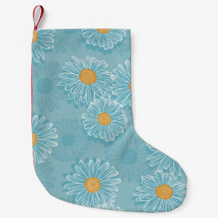 Petite Chaussette De Noël Marguerites vintages : motif aux contours fleuris.