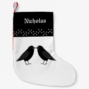 Petite Chaussette De Noël Mariage gothique Kissing Ravens Nom personnalisé