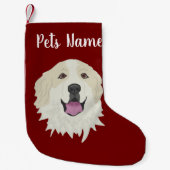 Petite Chaussette De Noël Marquage personnalisé des grandes Pyrénées-Badger (Devant)