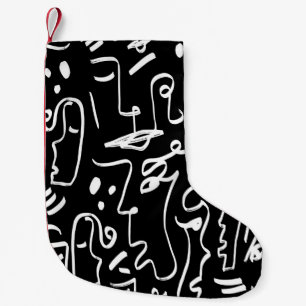Petite Chaussette De Noël Masques de faces Abstraites : Motif géométrique