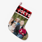 Petite Chaussette De Noël Matching photo de famille mignon rouge plaid noël (Devant (Accrochage))
