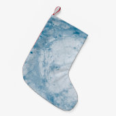 Petite Chaussette De Noël Matelas à fleurs bleu et blanc (Devant (Accrochage))