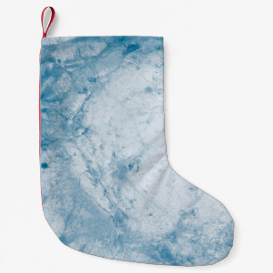 Petite Chaussette De Noël Matelas à fleurs bleu et blanc