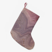 Petite Chaussette De Noël Mauve Strata | Dusty Rose et Rose Gold Agate (Devant (Accrochage))