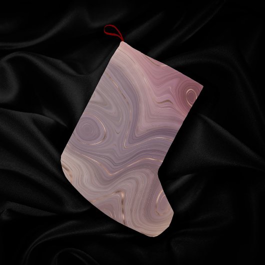 Petite Chaussette De Noël Mauve Strata | Dusty Rose et Rose Gold Agate