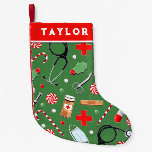 Petite Chaussette De Noël Médecin Assistant cadeau de vacances