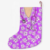 Petite Chaussette De Noël Médicale tropical pourpre et blanc frotte (Dos)