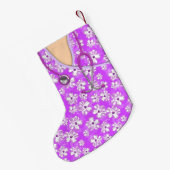 Petite Chaussette De Noël Médicale tropical pourpre et blanc frotte (Dos (Accrochage))