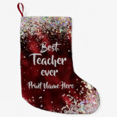 Petite Chaussette De Noël Meilleur enseignant (Devant)