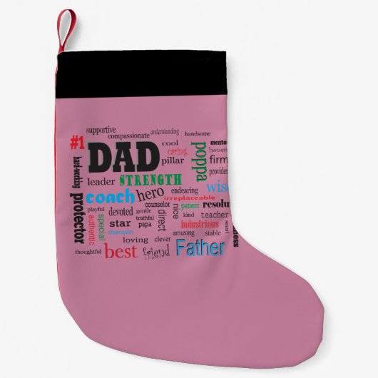 Petite Chaussette De Noël Meilleur papa Word Cloud (Devant)