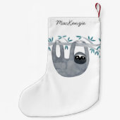 Petite Chaussette De Noël Mélange Sloth Personnalisé (Dos)