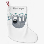 Petite Chaussette De Noël Mélange Sloth Personnalisé (Devant)