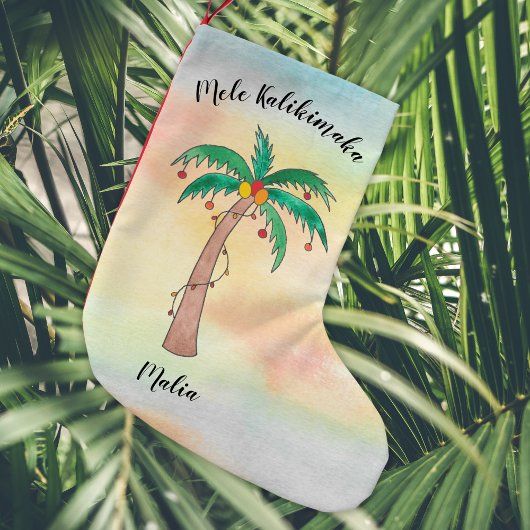 Petite Chaussette De Noël Mele Kalikimaka Personnalisé